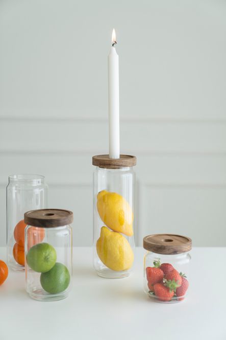 Hovedbilde Glasskrukke m/lysholder - 1500ml