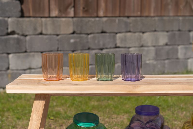Blomst drikkeglass – 300 ml – gul