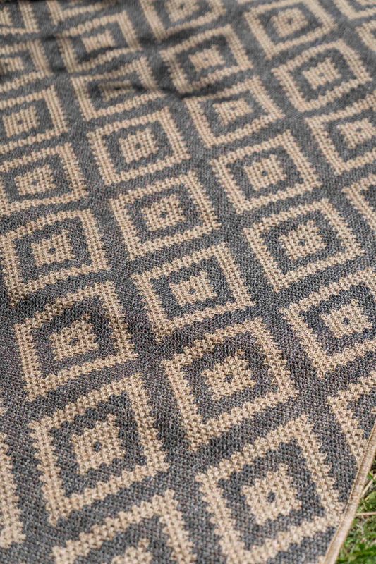 Utendørs Teppe 230x160cm Beige og Svart
