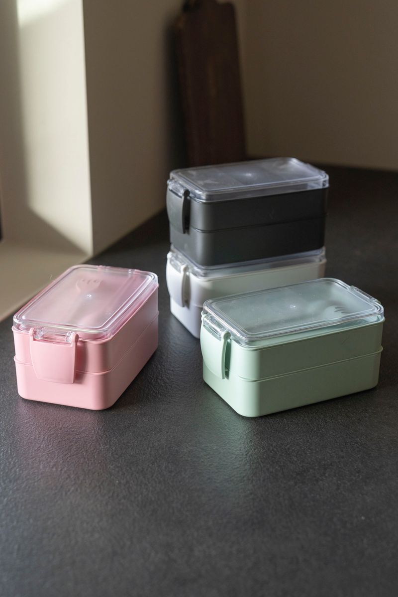 Lunsjboks m/bestikk - Beige