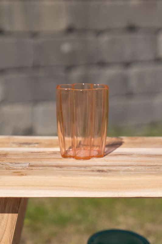 Blomst drikkeglass – 300 ml – rosa