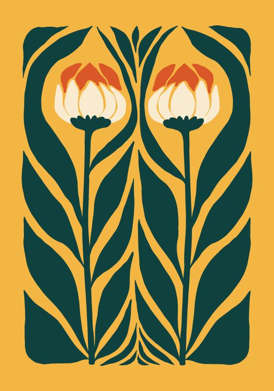 Poster - Abstrakte Blomster 2