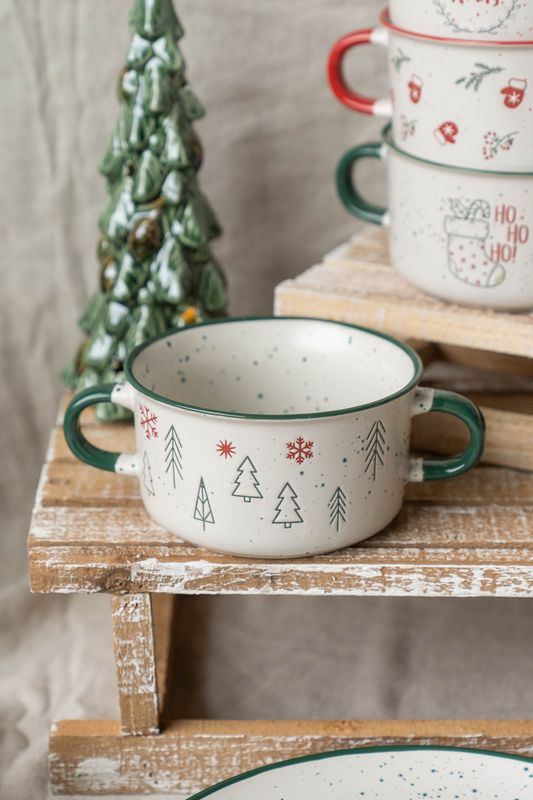 Julehilsen Jumbokopp 13,5cm - Tre