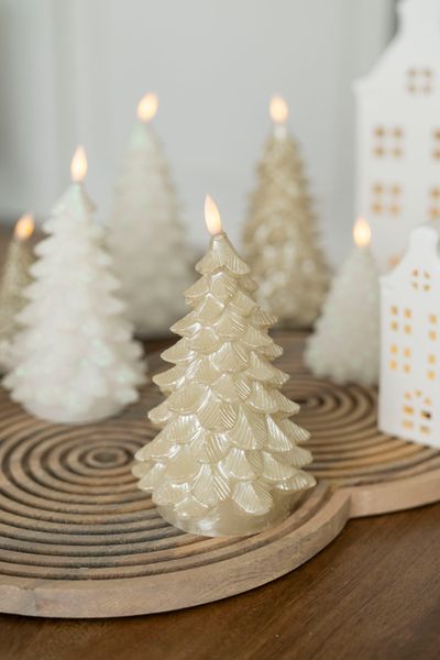 Hovedbilde LED Lys Tre 17cm Gull