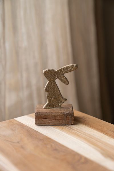 Hovedbilde Dekorkanin i mangotre og aluminium – H13 cm ...