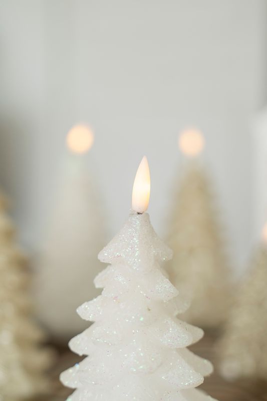 LED Lys Tre 17cm Glitter