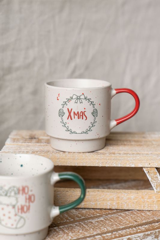 Julehilsen Kaffekopp 350ml 2pk - HoHoHo og Xmas