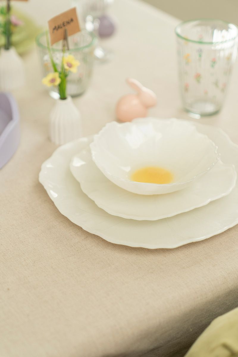 Valmue Tallerken 28cm - Hvit