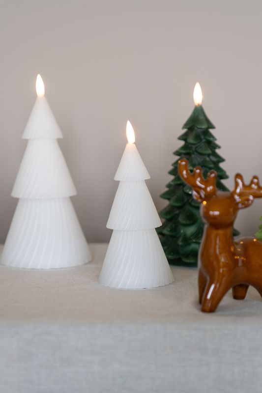 LED Lys Tre 15cm Hvit