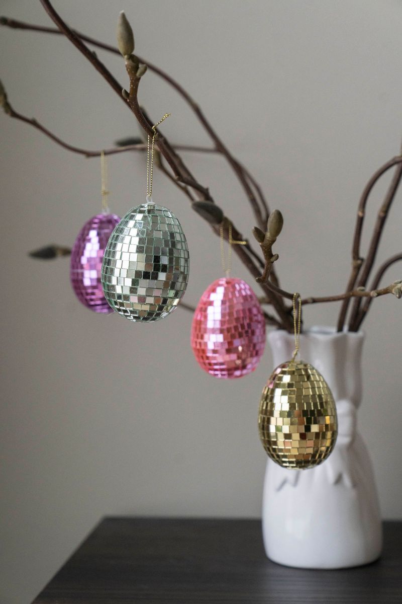 Speil-egg hengende – 8 cm – Lilla