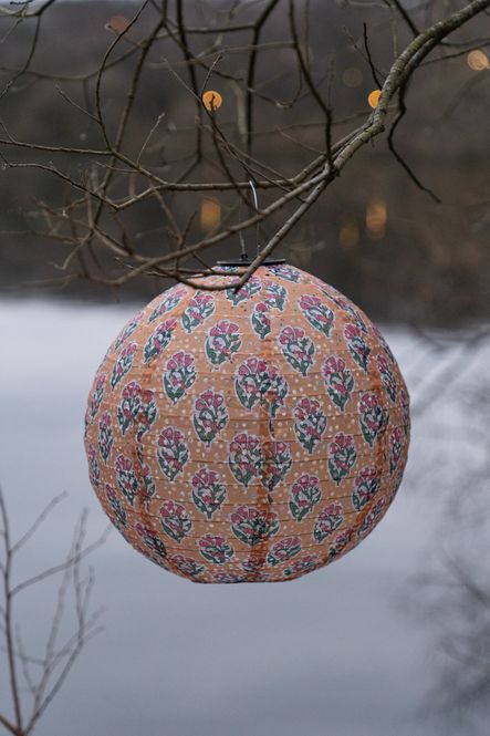 Hovedbilde Solcelle Lanterne Blomster Gul 40cm