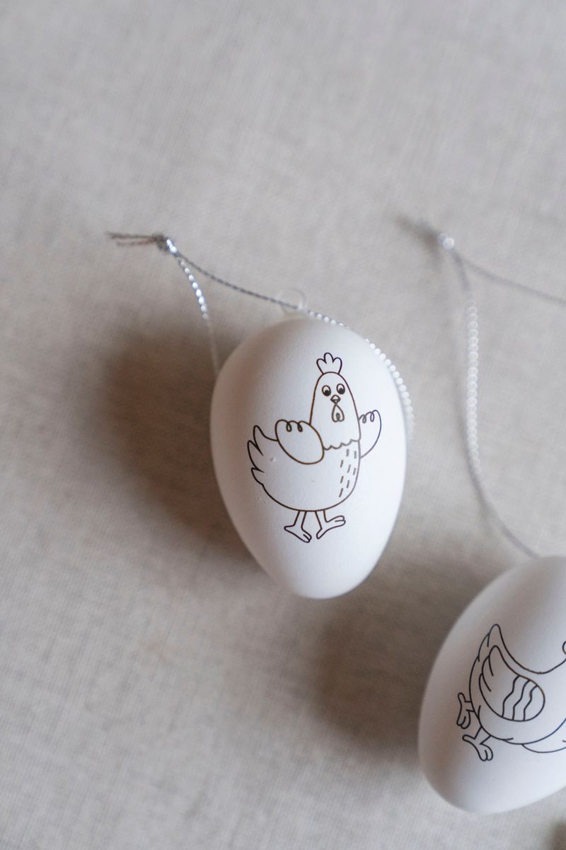Påskeegg DIY-sett – egg og fargeblyanter - kylling
