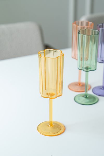 Hovedbilde Blomst champagneglass – 200 ml – gul