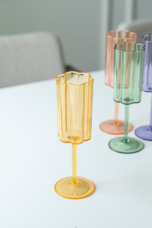 Blomst champagneglass – 200 ml – gul