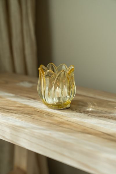 Hovedbilde Telysholder glass – gul