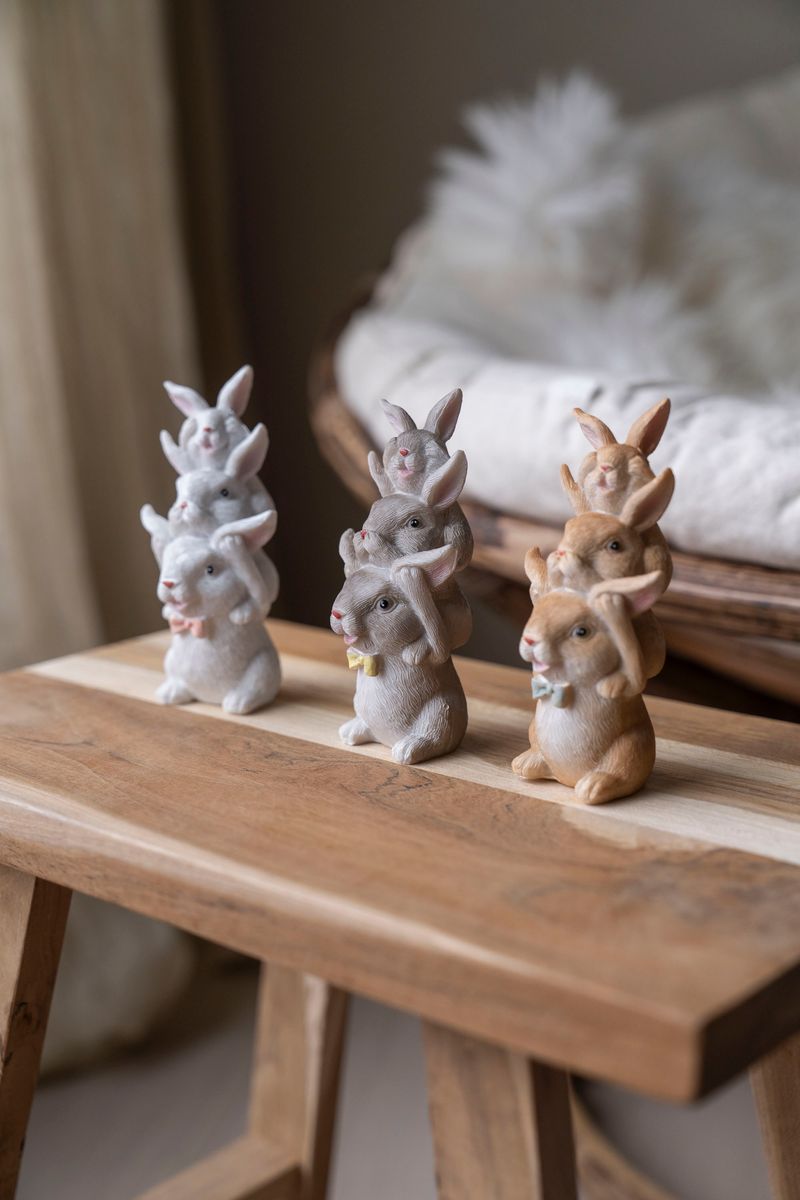 Stablet kaninfigur – grå