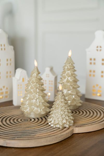 Hovedbilde LED Lys Tre 11cm Gull