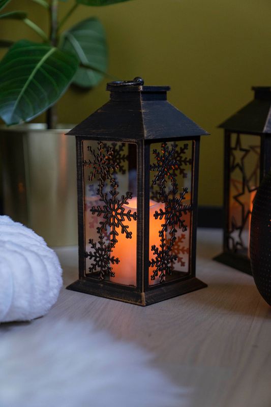 LED Lanterne 28cm - Snøfnugg