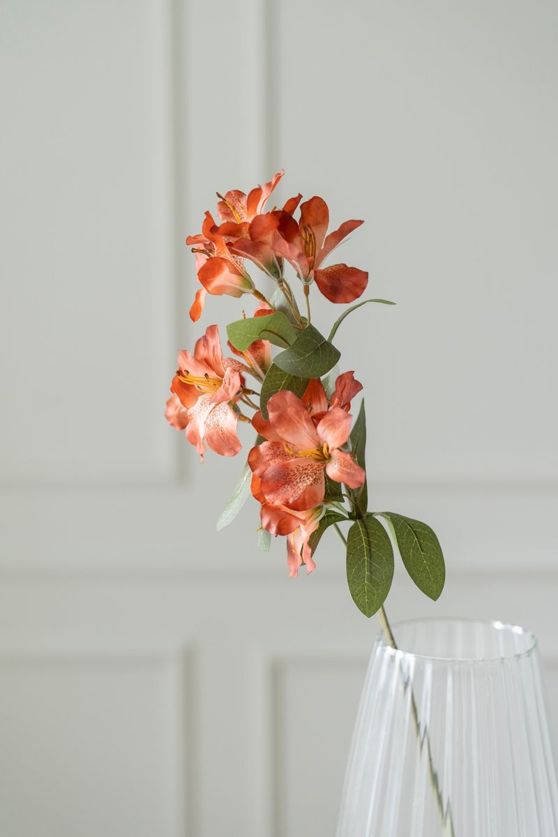 Kunstig Blomst Engkarse 65cm - Oransje