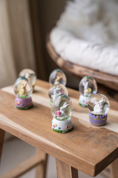Hovedbilde Snøkule påskeegg – 7,5 cm – Gul og ...