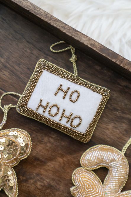 Hovedbilde Juletrepynt Paljett - Gull HoHoHo