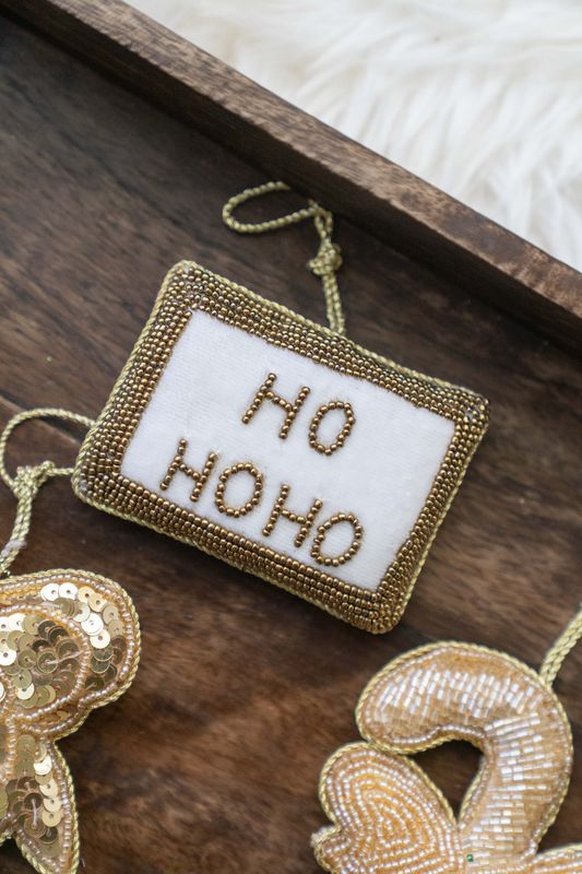 Juletrepynt Paljett - Gull HoHoHo