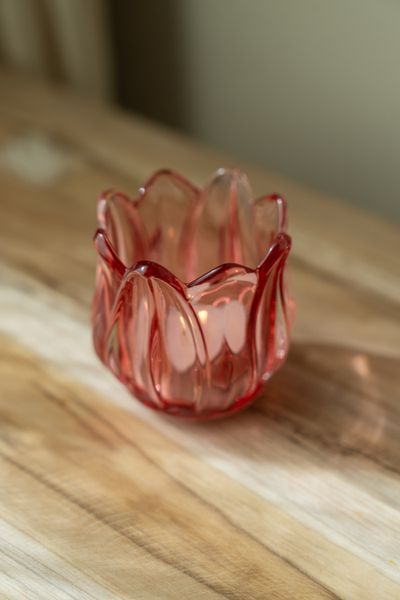 Hovedbilde Telysholder glass – rosa