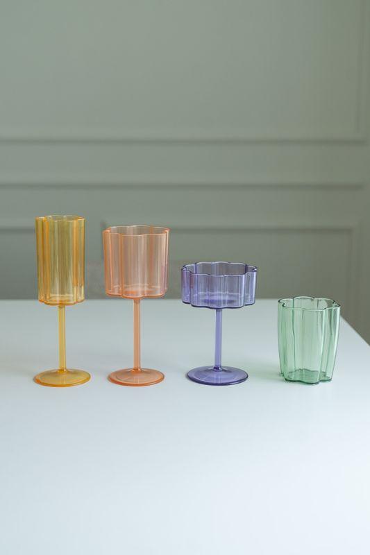 Blomst cocktailglass – 230 ml – gul