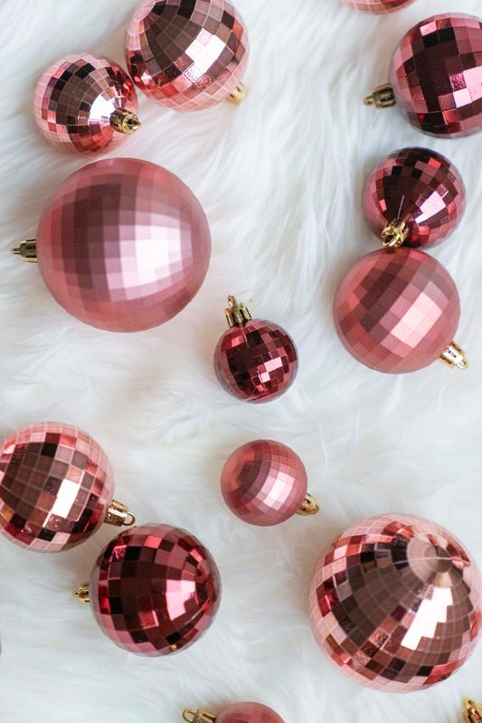 Julekulesett 64pk - Rosa