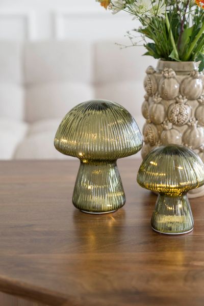 Hovedbilde Sopp m/LED 16x20cm Grønn