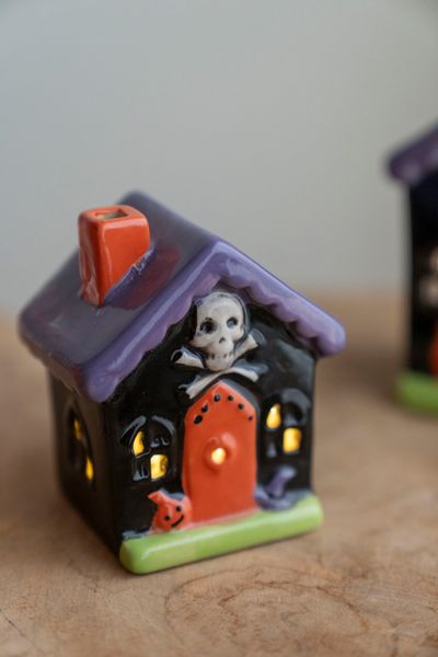 Hovedbilde LED Halloween Hus 10,5cm - Skalle
