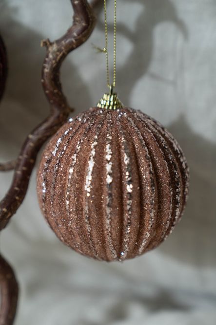 Hovedbilde Glimmer Julekule 8cm - Gammelrosa