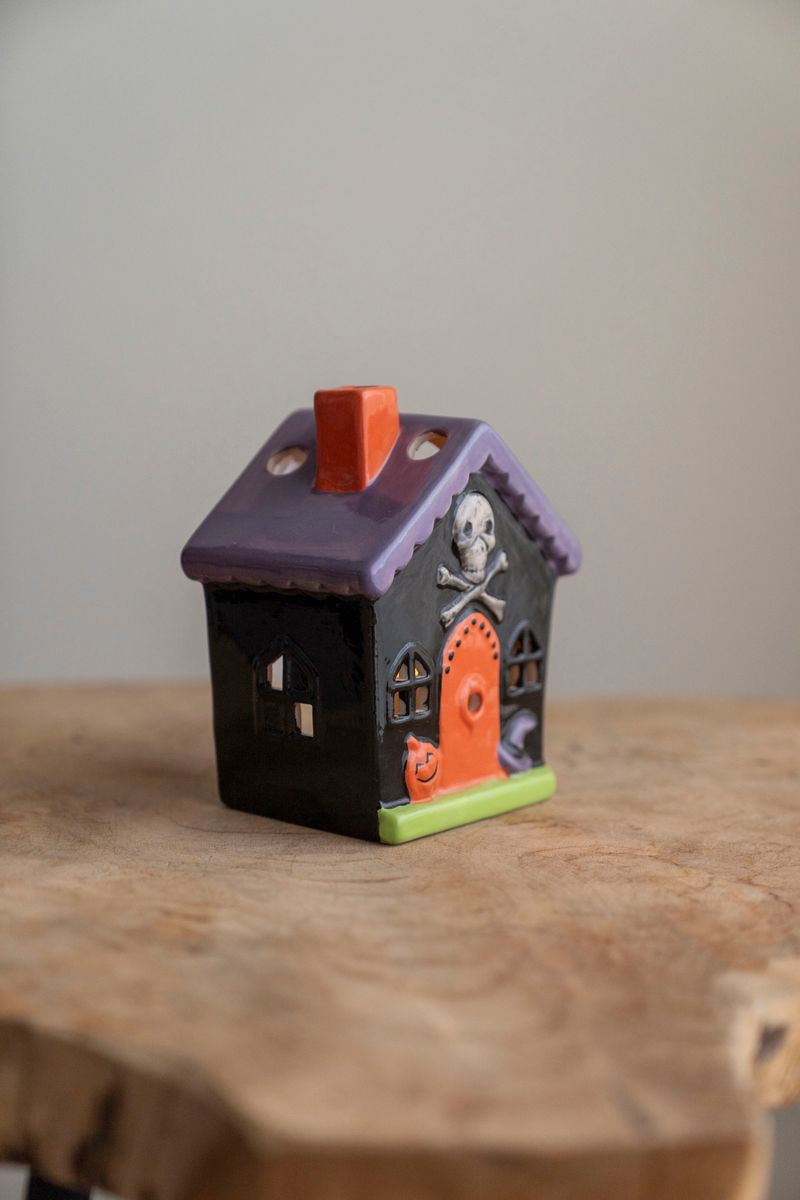 LED Halloween Hus 15cm - Skalle