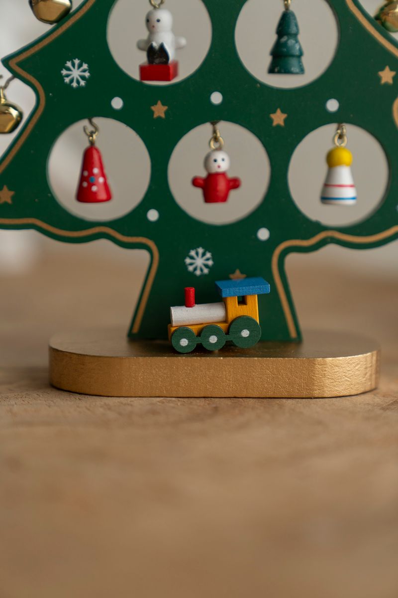 Juletre m/dekorasjon 21cm Grønn