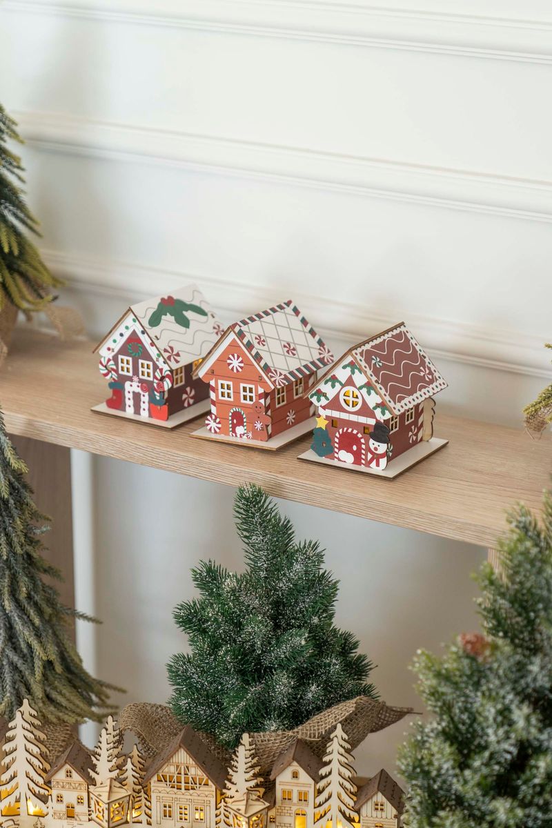Treby - Pepperkakehus 9cm Snømann