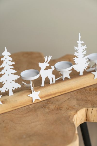 Hovedbilde Telysholder - Vinterskog hvit