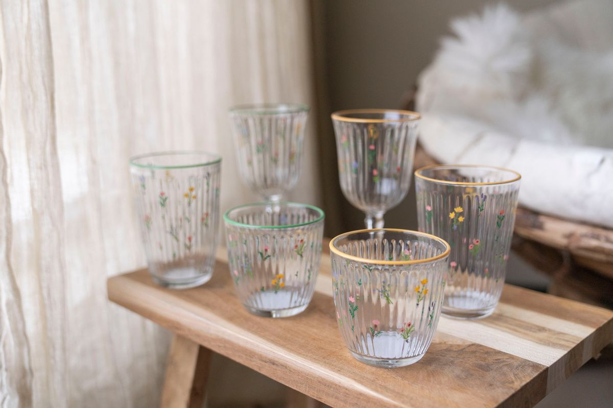 Markblomst Vannglass 295ml - Gul