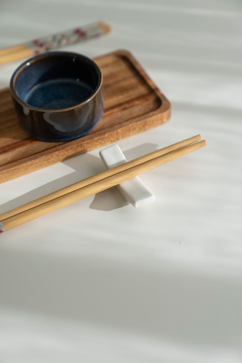 Sushisett - Blå og Hvit