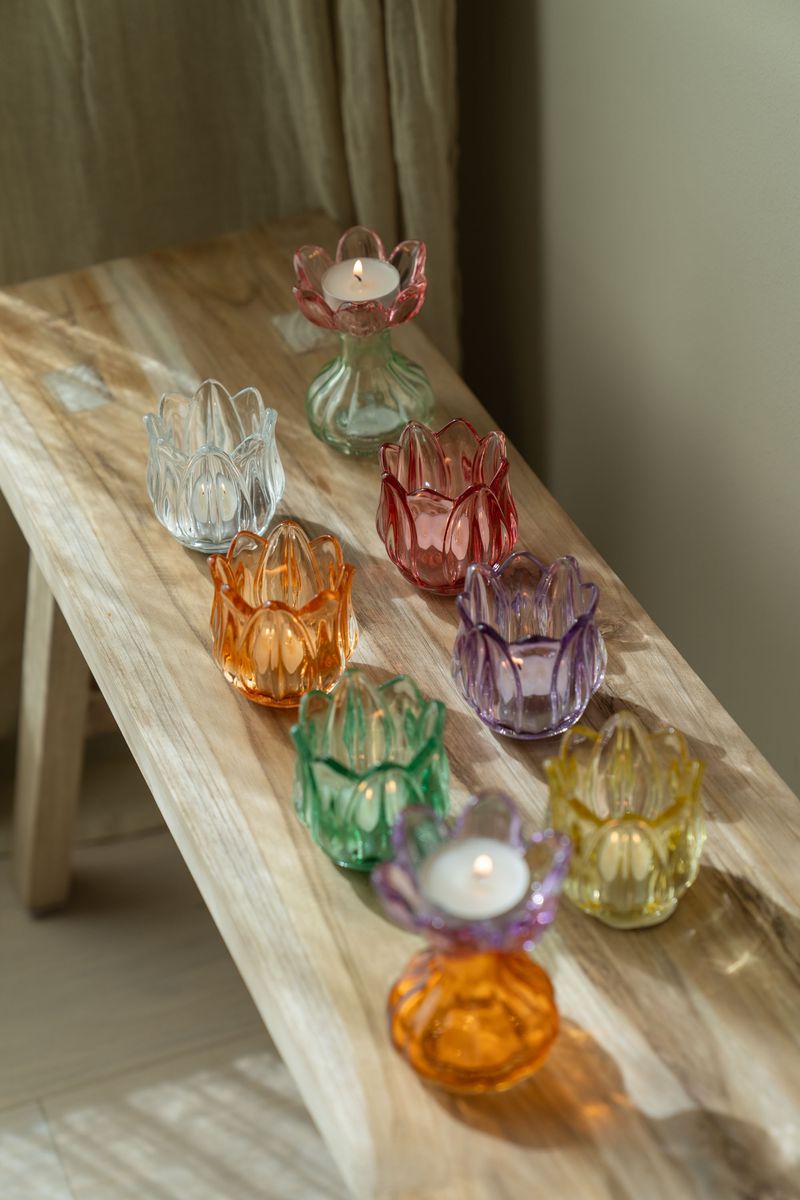 Telysholder glass – oransje
