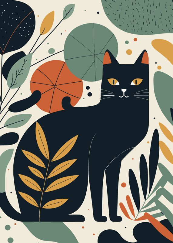 Poster - Abstrakt Katt 1