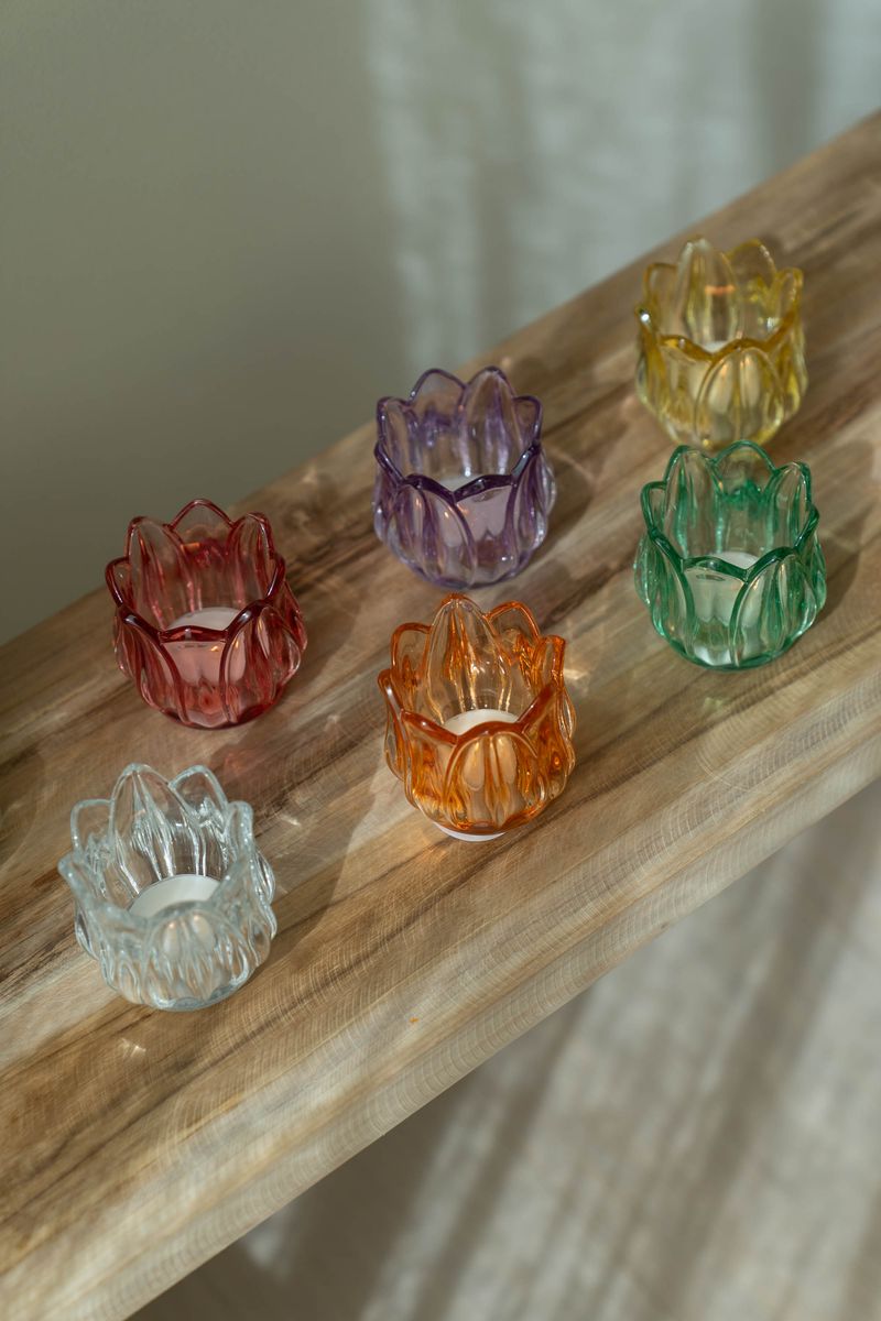 Telysholder glass – oransje