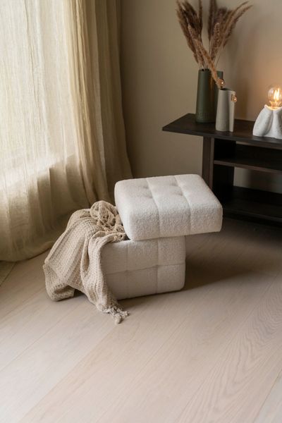 Hovedbilde Puff m/oppbevaring Teddy Hvit