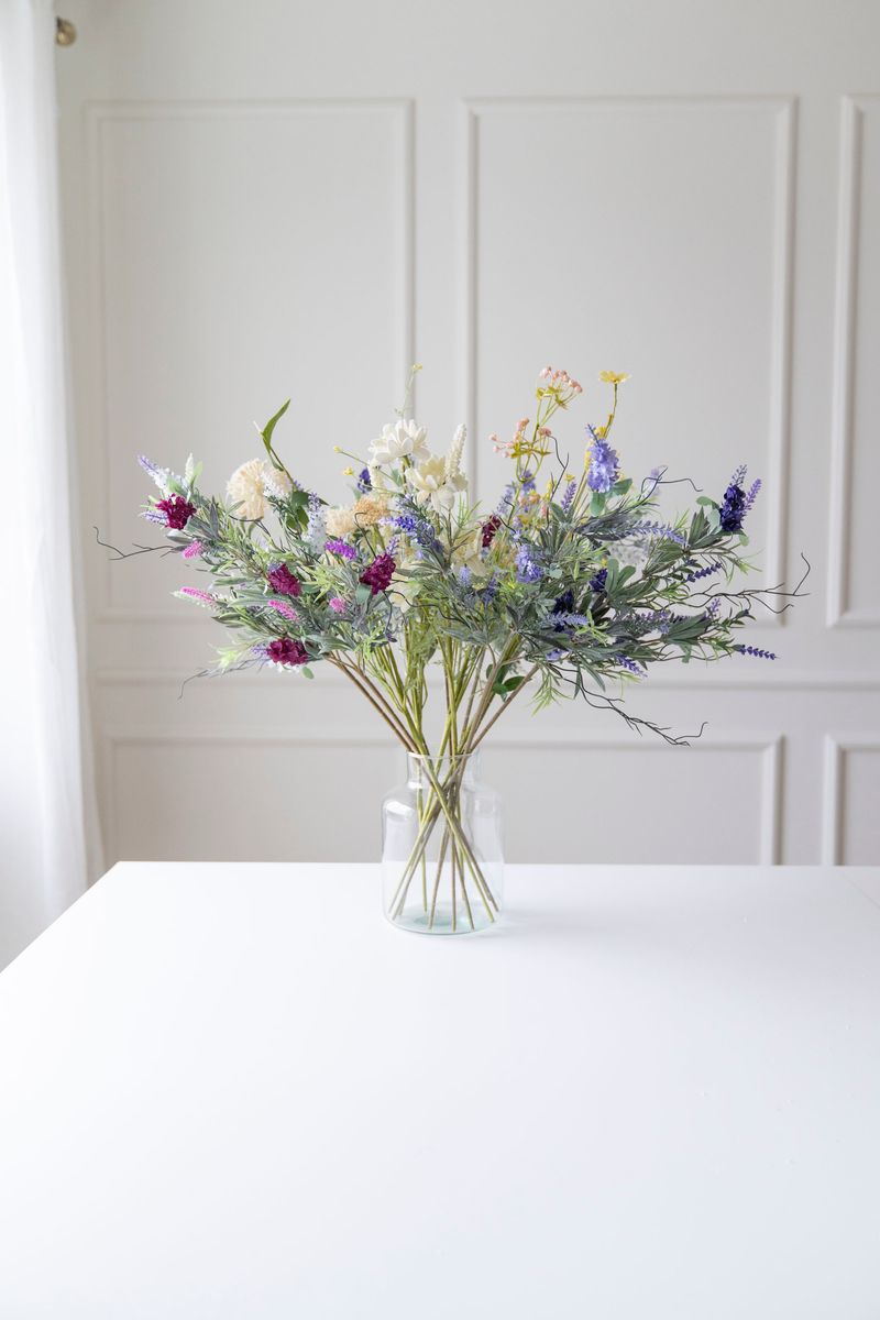 Kunstig Plante - Markblomst Hvit Miks