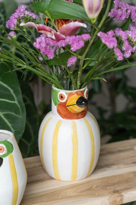 Hovedbilde Vase Fugl 17x22cm - Gul