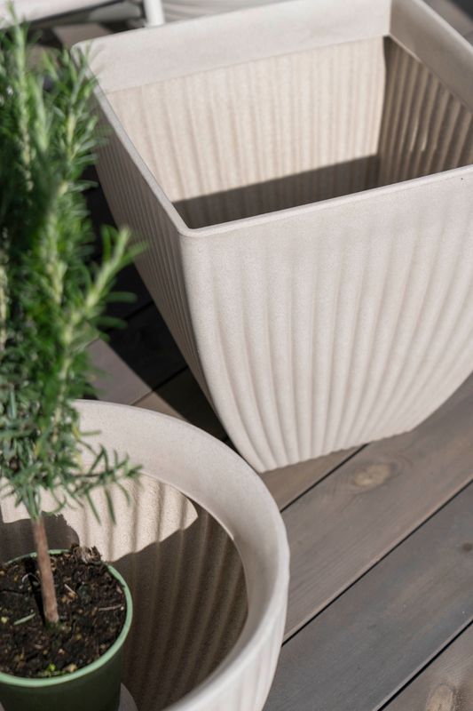 Blomsterpotte Firkantet Beige