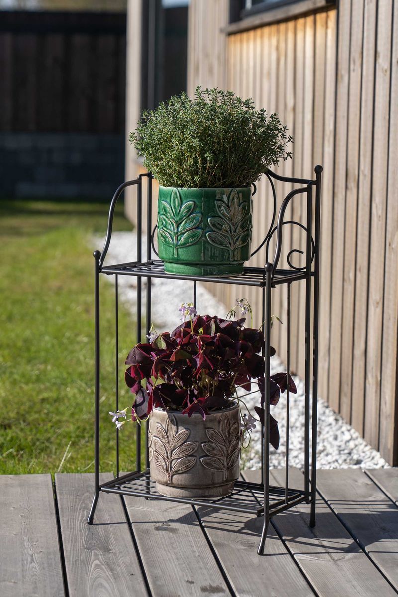 Blomsterstativ – 34×18×H65 cm – svart