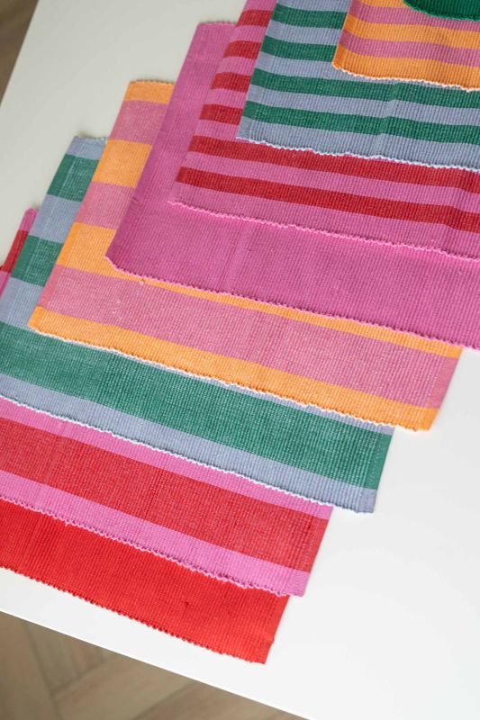 Bordbrikke i bomull – 45x30 cm – Rosa/Oransje Bred