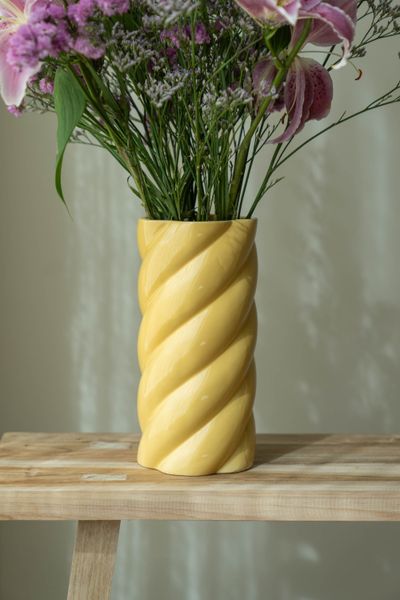 Hovedbilde Vase swirl – H25 cm – Gul