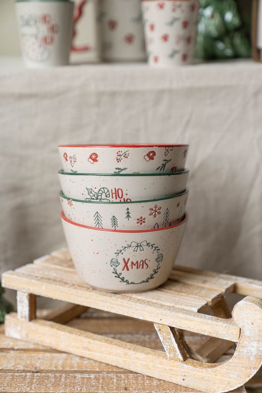 Julehilsen Skål 14cm - Tre