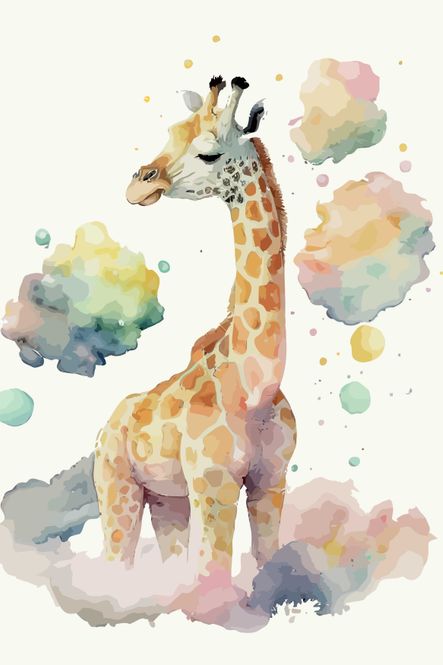 Hovedbilde Poster - Fargesky Giraff